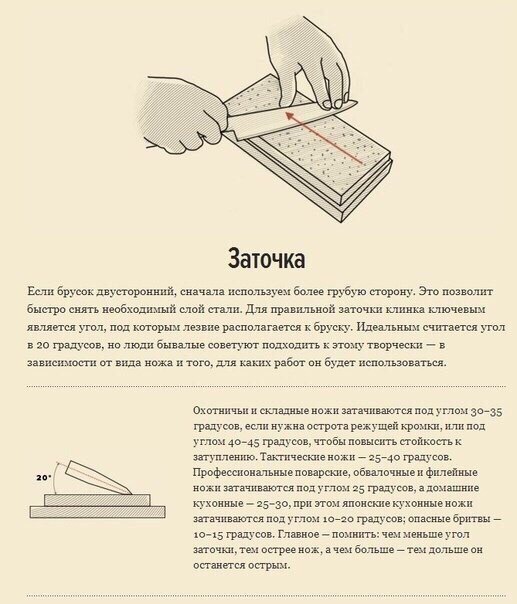 Как правильно заточить нож в домашних условиях
