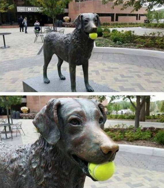 Все собаки заслуживают мячик. Даже бронзовые.