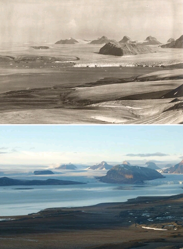 Арктика 100 лет назад и в наши дни The National Geographic, арктика, фотография, тогда и сейчас, гринпис, длиннопост