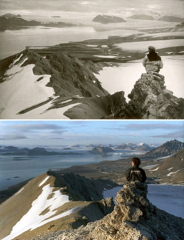 Арктика 100 лет назад и в наши дни The National Geographic, арктика, фотография, тогда и сейчас, гринпис, длиннопост