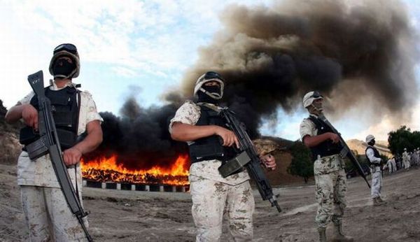 В Мексике сожгли 134 тонны марихуаны, конфискованной у наркоторговцев. Мексика, марихуана, наркотики, огонь, Интересное, длиннопост