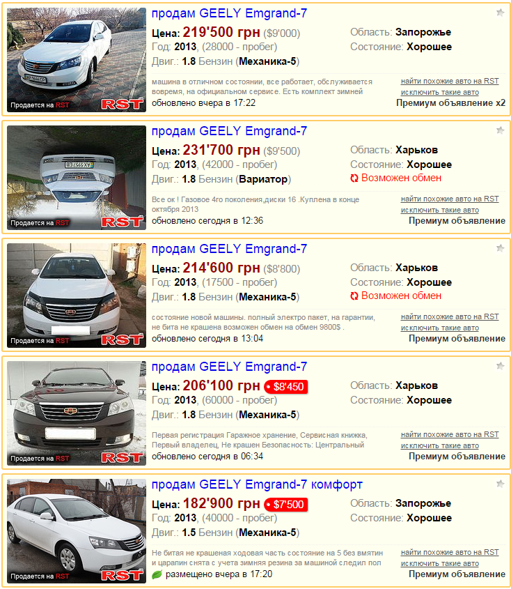 авто украины цены 
