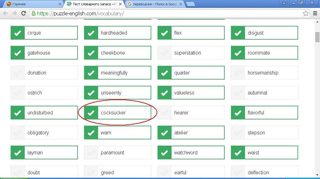 Проверить Словарный Запас Английский