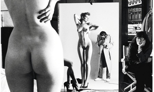 black and white - NSFW, Selfie, The photo, Helmut Newton
