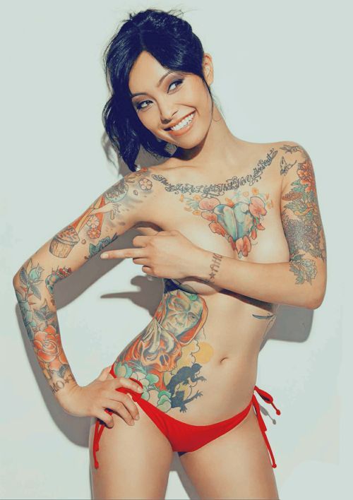 A selection of beautiful and sexy girls with tattoos (Part 2). - NSFW, Tattoo, Girl with tattoo, Rock'n'roll, Sexuality, Longpost