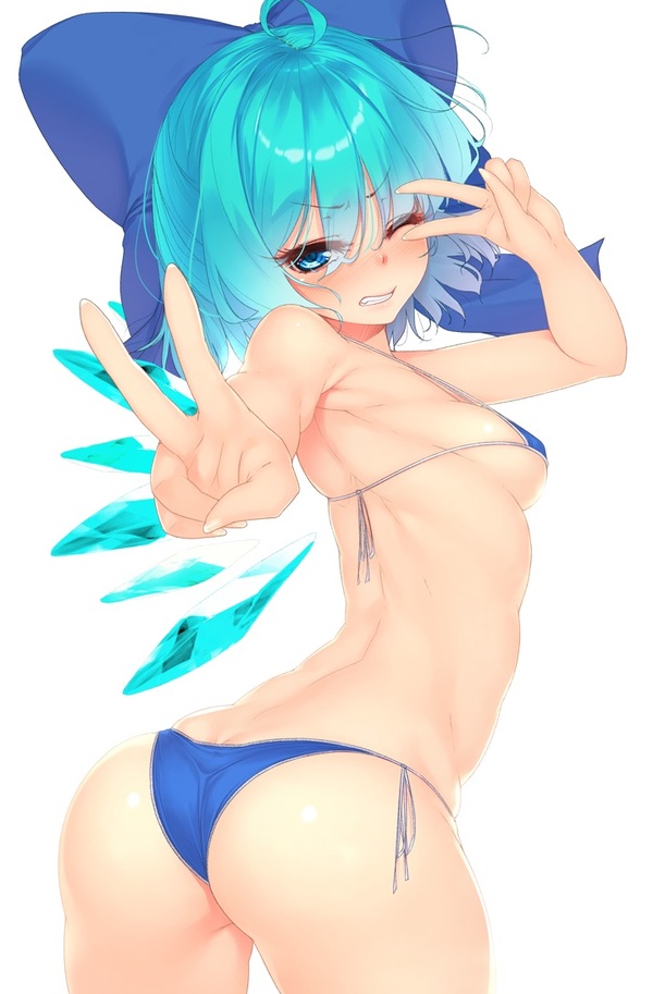 Let's dance, girls, let's dance - NSFW, Anime, Anime art, Rukitsura, Touhou, Cirno