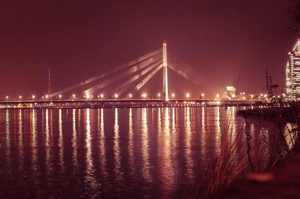Riga at night (2 photos) - My, Riga, Latvia, Landscape, Cityscapes, Enaid, Street photography