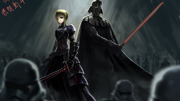 Saber & Darth Vader - Darth vader, Saber, Anime art, Star Wars, Fate-stay night