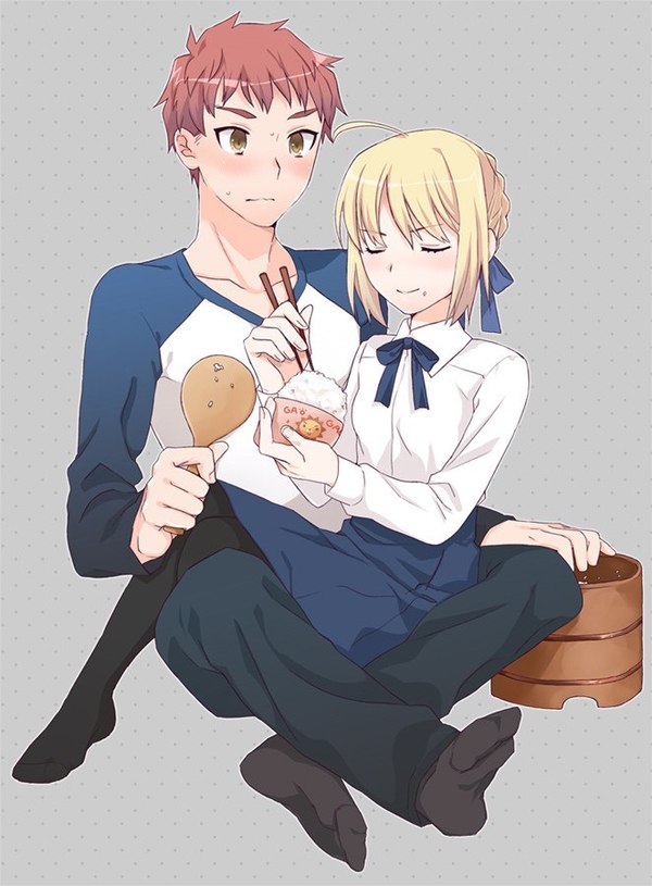 Saber & Shirou Saber, Anime Art, , Fate-stay Night, Emiya Shirou