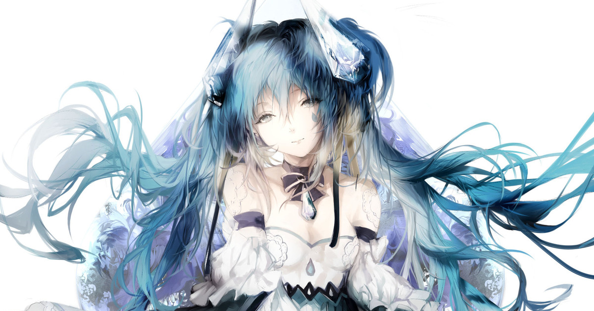 Anime girl with light blue hair