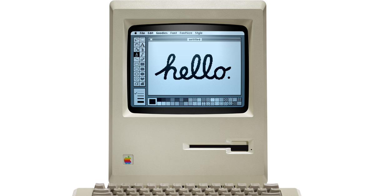 Hello computer. Эппл макинтош 1984. Компьютер Apple Macintosh (1984). Macintosh 1984 года. Macintoshi персональный компьютер Apple Computer 1984.