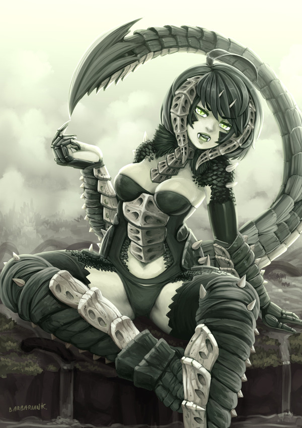   Monster Girl, Dragon Girl, , Anime Art, Barbariank