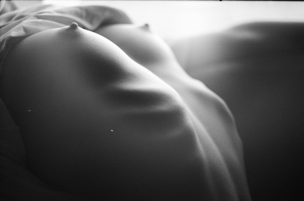 Just chest - NSFW, My, Black and White Film, Black and white photo, Breast, Light