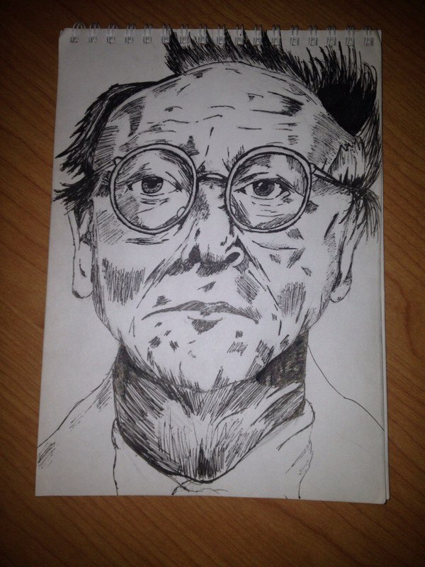 Продолжаю срисовывать вдохновившие меня арты. Сегодня Иосиф Бродский