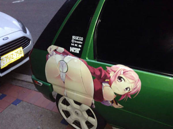 Gas tank sticker - NSFW, Anime, Stickers on cars, Jackals, Sword Art Online, Shinozaki Rika