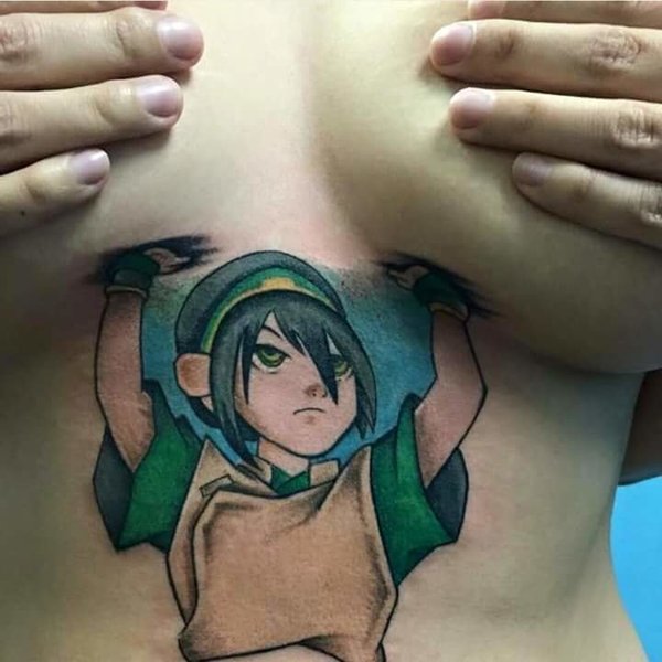 I hold boulders! - NSFW, Tattoo, Boobs, Avatar, Avatar: The Legend of Aang, Toph Beifong