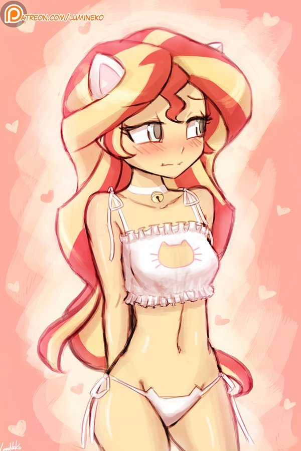 Cat lingerie - Sunset Shimmer - NSFW, My Little Pony, Sunset Shimmer, MLP Suggestive