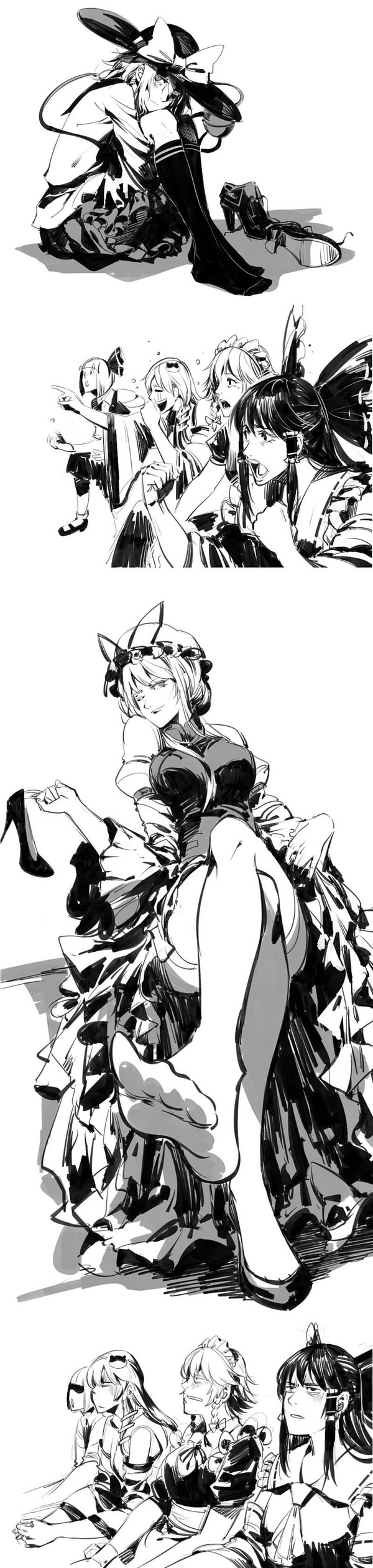  . ,  , Touhou, Komeiji Koishi, Hakurei Reimu, Izayoi Sakuya, Yakumo Yukari, Konpaku Youmu, 