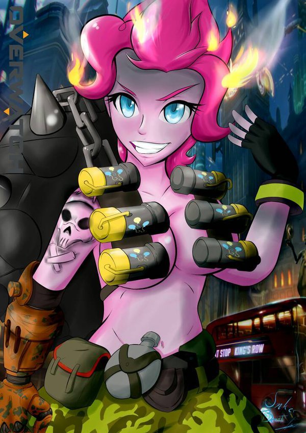 JunkratPie - My little pony, Overwatch, NSFW, Pinkie pie, MLP Edge, Humanization