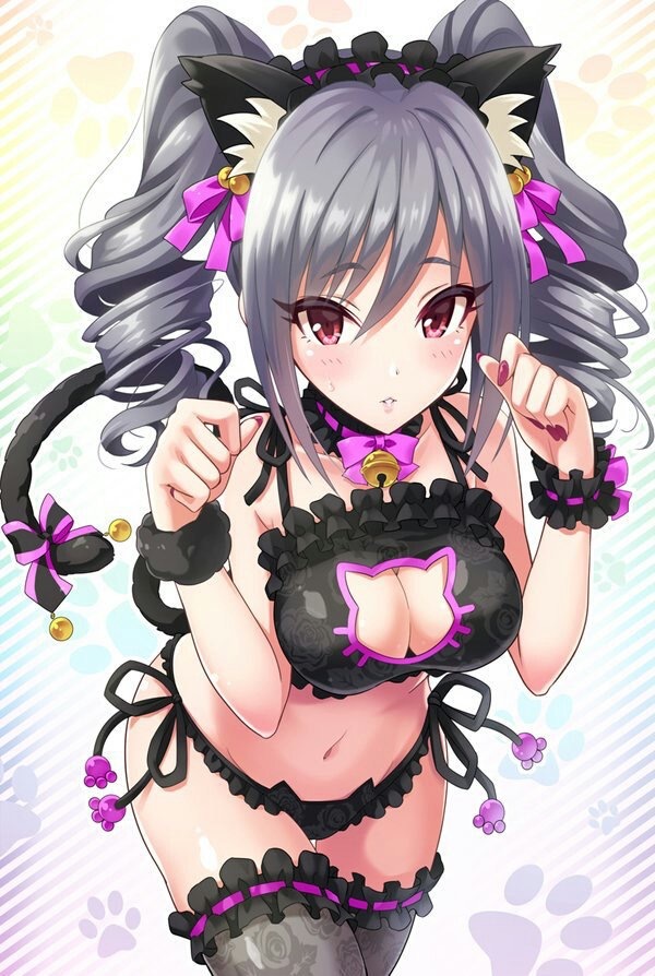 Аниме арт - NSFW, Аниме, Anime Art, Kanzaki Ranko, Cat Keyhole Bra