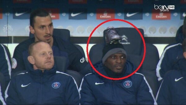 You sit watching football and suddenly they show this! PSG - Lorient 03.02.16. - NSFW, Zlatan Ibrahimovic, Boots, Pszh, Football, Not photoshop, Live, Boss