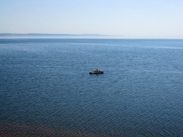 Безмятежность - Моё, Синий, Кама, Бесконечность, Лодка