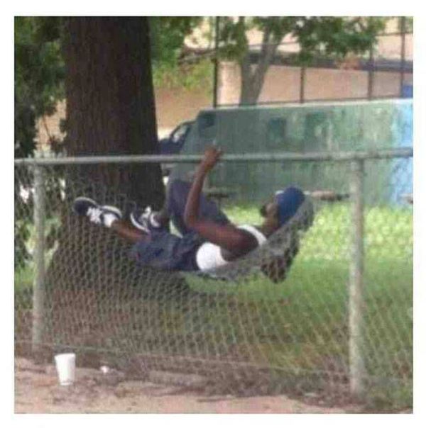 When you really want a hammock, but there is no one to steal from. - Black people, Ghetto, Tug Life