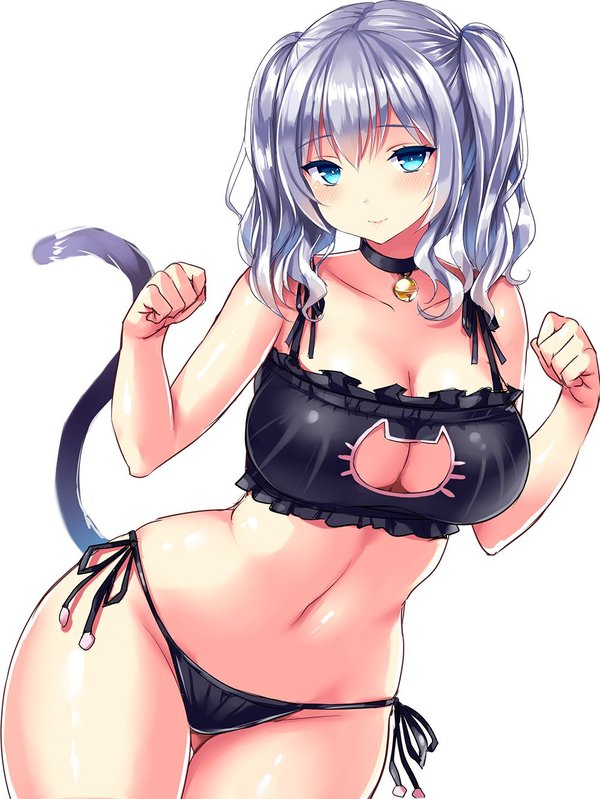 Kashima - NSFW, Anime Art, Аниме, Kantai Collection, Kashima, Tsukumiya Amane, Cat Keyhole Bra