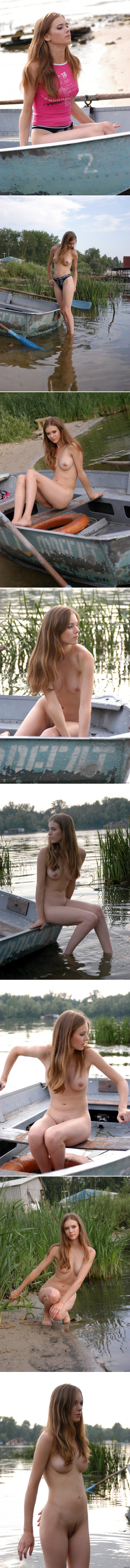 By the broken boat. - NSFW, Erotic, A boat, Strip, Naked, Longpost, Nudity