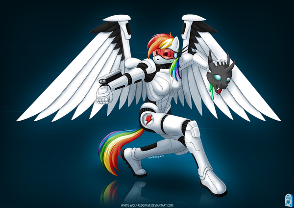 RD exoskeleton My Little Pony, , Changeling, Rainbow Dash, My Little portal, Wwredgrave