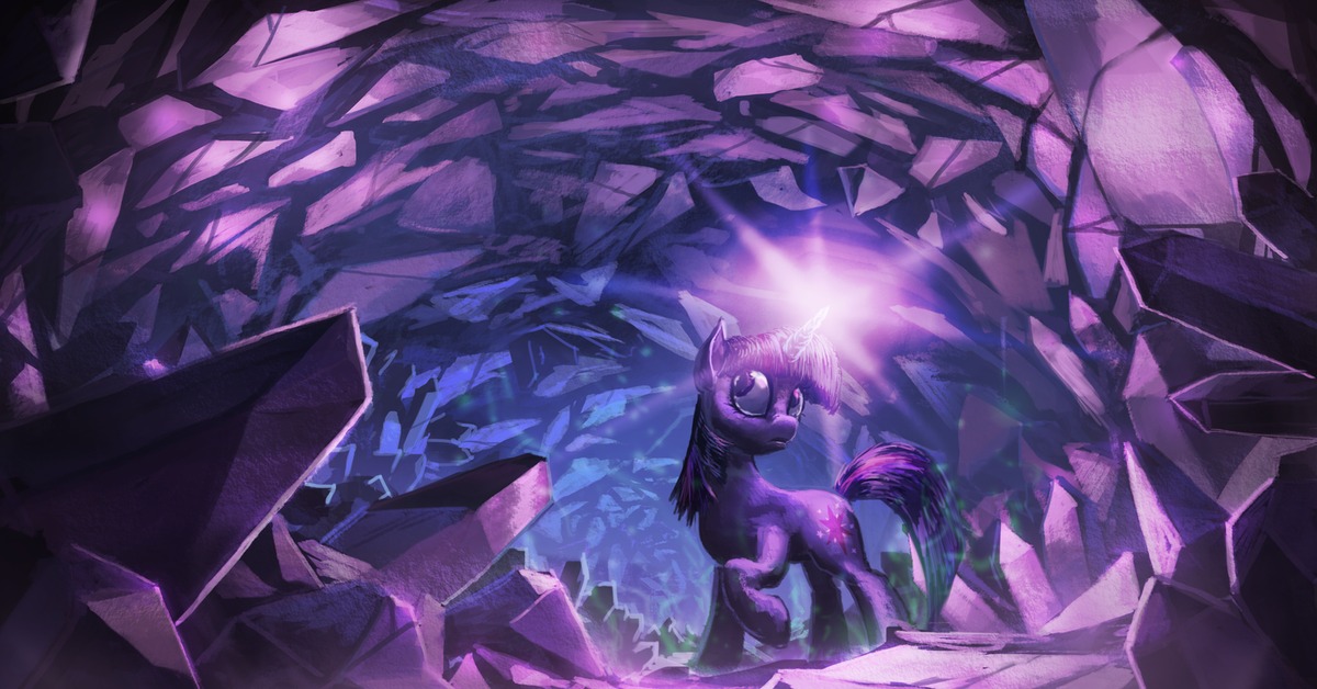 My little pony кристаллы. Твайлайт Спаркл Кристальная пони. МЛП Кристальная пещера. Пещера с фиолетовыми кристаллами. Кристальная пещера арт.