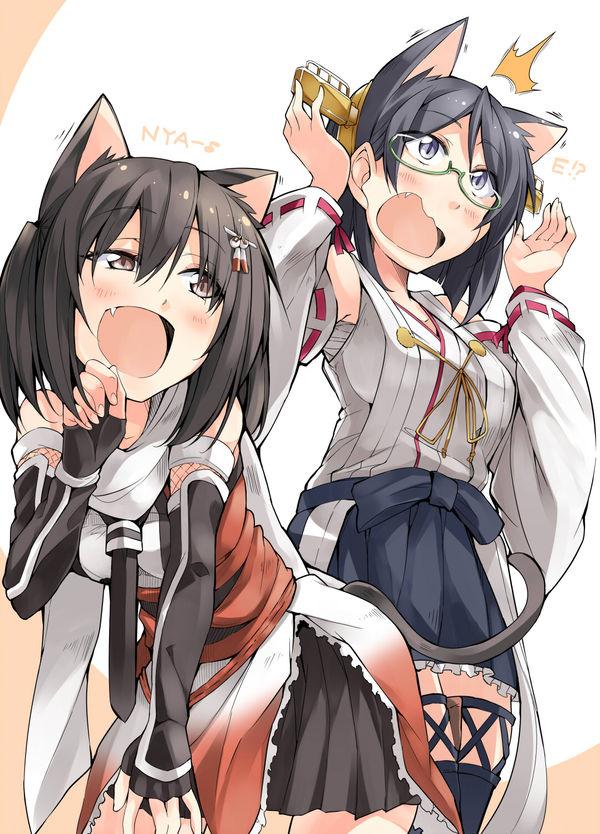 , , Anime Art, Kantai Collection, Kirishima, Sendai