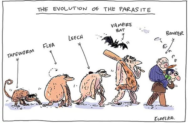 Evolution of parasites - Evolution, Banker, Picture with text, Parasites