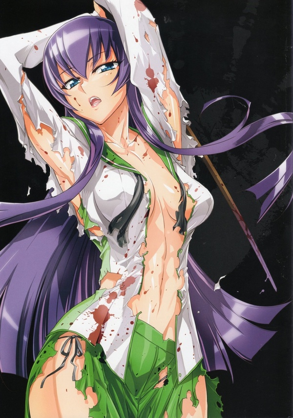 Anime art #37 - NSFW, Anime, Anime art, Highschool of the Dead, School of the Dead, Saeko Busujima