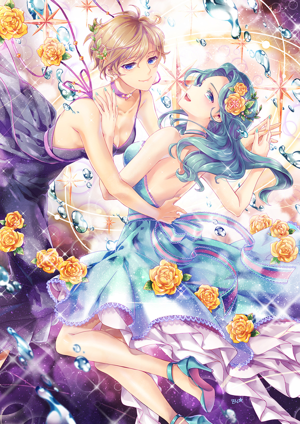 Valentine's Day , Anime Art, Sailor Moon, Sailor neptune, Sailor uranus