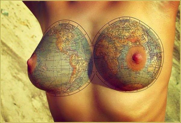 world boobs :) - NSFW, Bodypainting, Erotic, Boobs, Cards