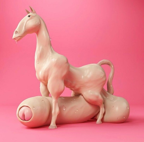 Konik - NSFW, Horses, Strawberry, 3D, Horseradish, Model business