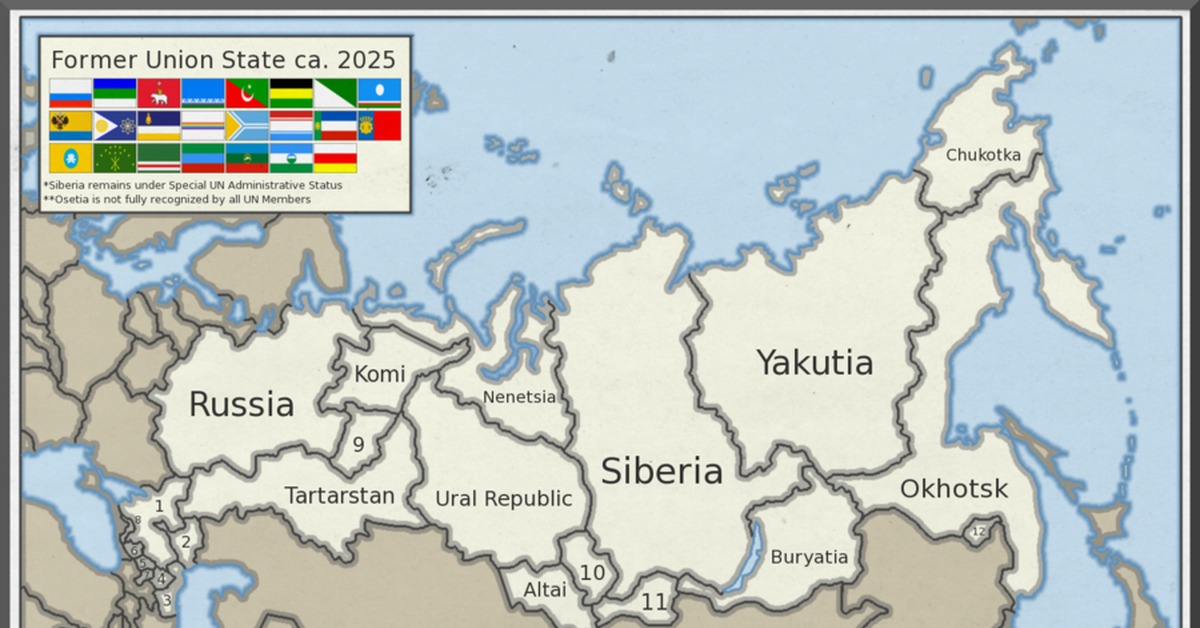 Карта развала российской империи