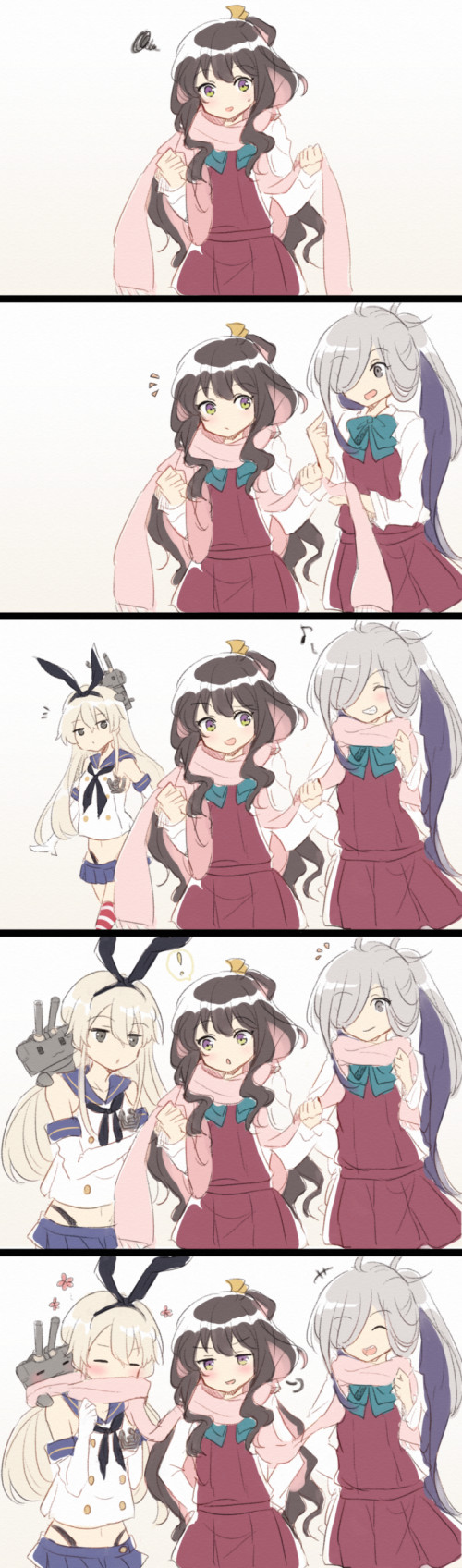 . , Anime Art, Kantai Collection, Shimakaze, Asashimo, Naganami, Rensouhou-chan, 