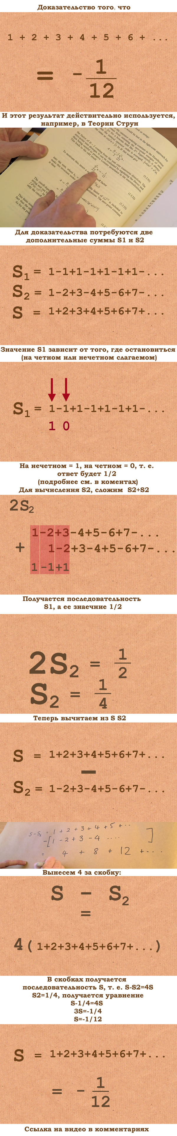 Numberphile: 1+2+3+4+5+... =-1/12