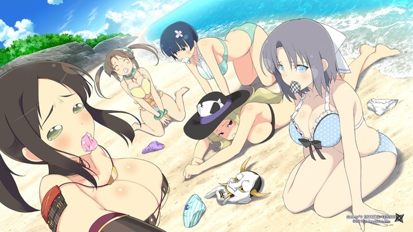 On the beach - NSFW, Anime, Anime art, Beach, , Senran kagura, Swimsuit