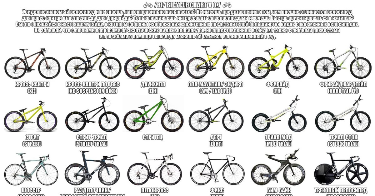 Как отличить велосипеды. Классификация велосипедов. Разные типы велосипедов. Типы рам велосипедов. Типы дорожных велосипедов.