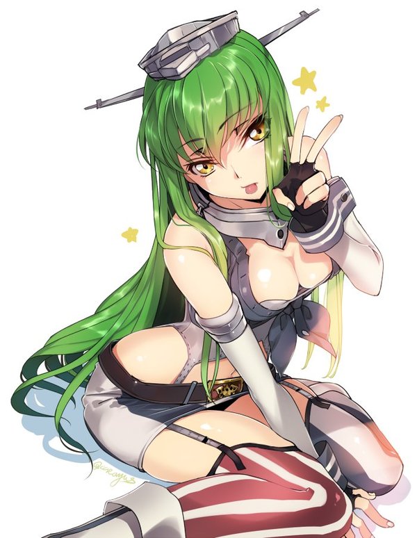 Code Geass - C.C. - NSFW, Аниме, Арт, Anime Art, Code Geass, Crossovr, Kantai Collection