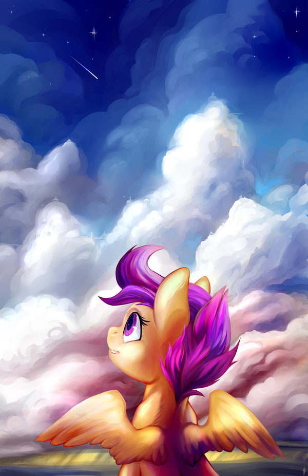 Under a sky so blue My Little Pony, Scootaloo, , 