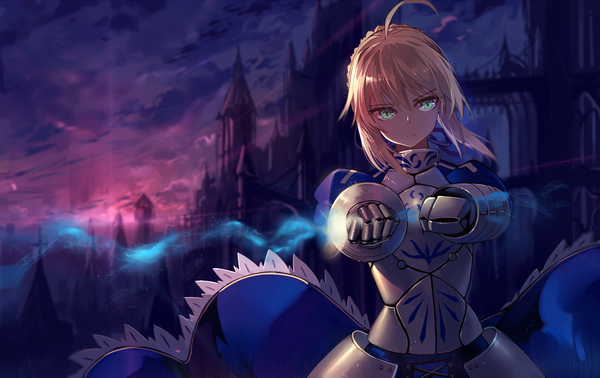  , , Anime Art, Fate, Fate-stay Night, Saber, Baisi shaonian