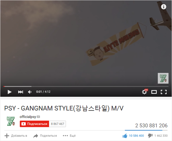   Gangnam Style, Psy, YouTube, 