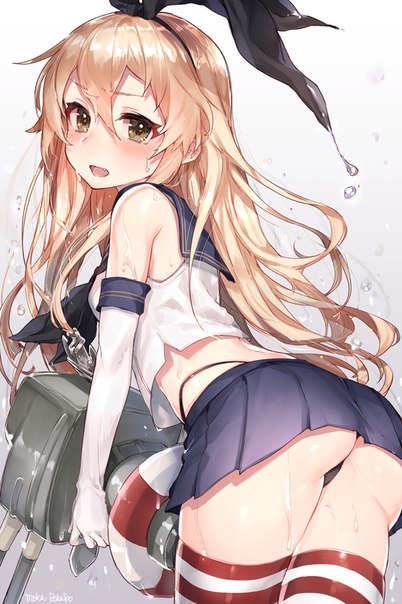 What are you looking at? - NSFW, Anime, Art, Anime art, Kantai collection, Shimakaze