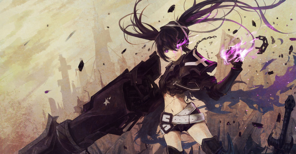 Black shooter. Блэк рок шутер. Black Rock Shooter аниме арт. Стрелок с чёрной скалы. Блэк рок шутер аниме.