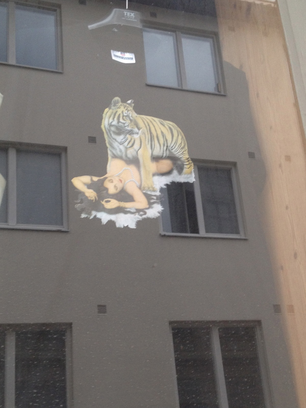 Filmed somewhere in Sweden... - NSFW, Sweden, House, Wall, Tiger, Girls