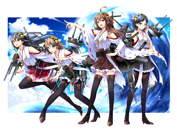 Kongou Sisters , Anime Art, Kantai Collection, Kongou Sisters, Kongou, Haruna, Hiei, Kirishima